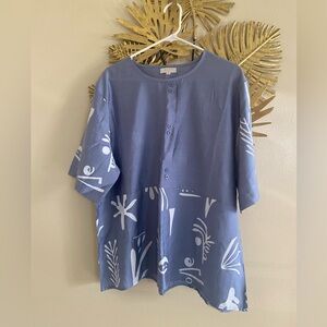 Stylish Blue Patterned Blouse